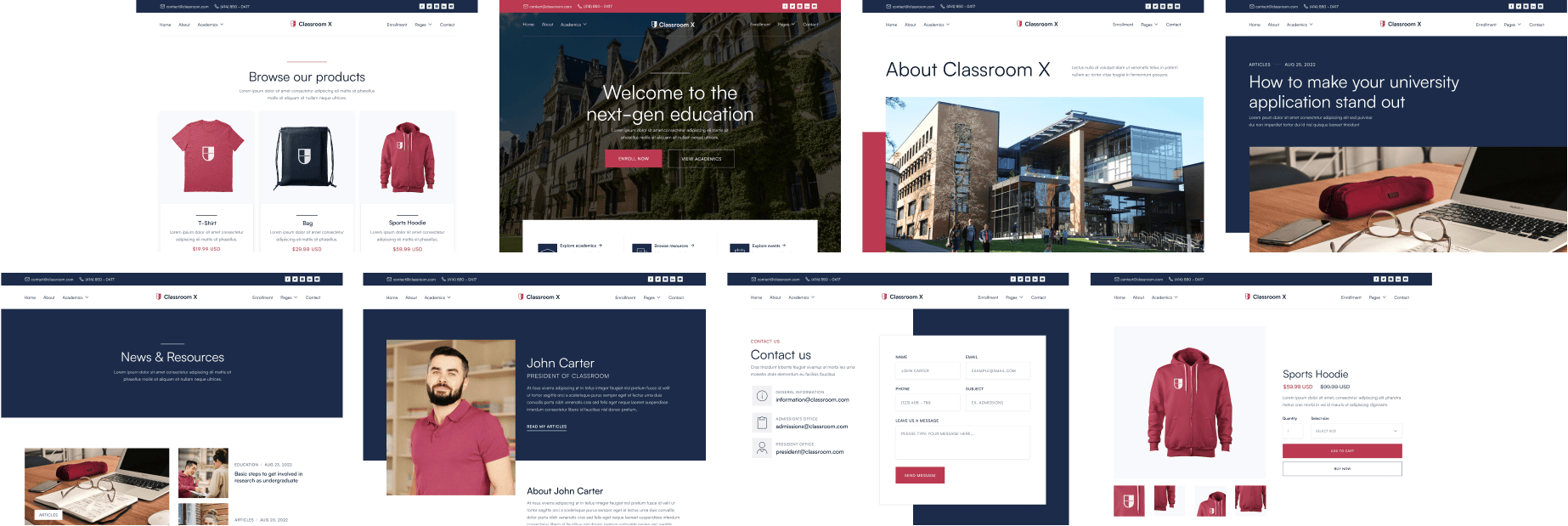 Classroom X - Buy Now On Webflow - Home Page - University Webflow Template