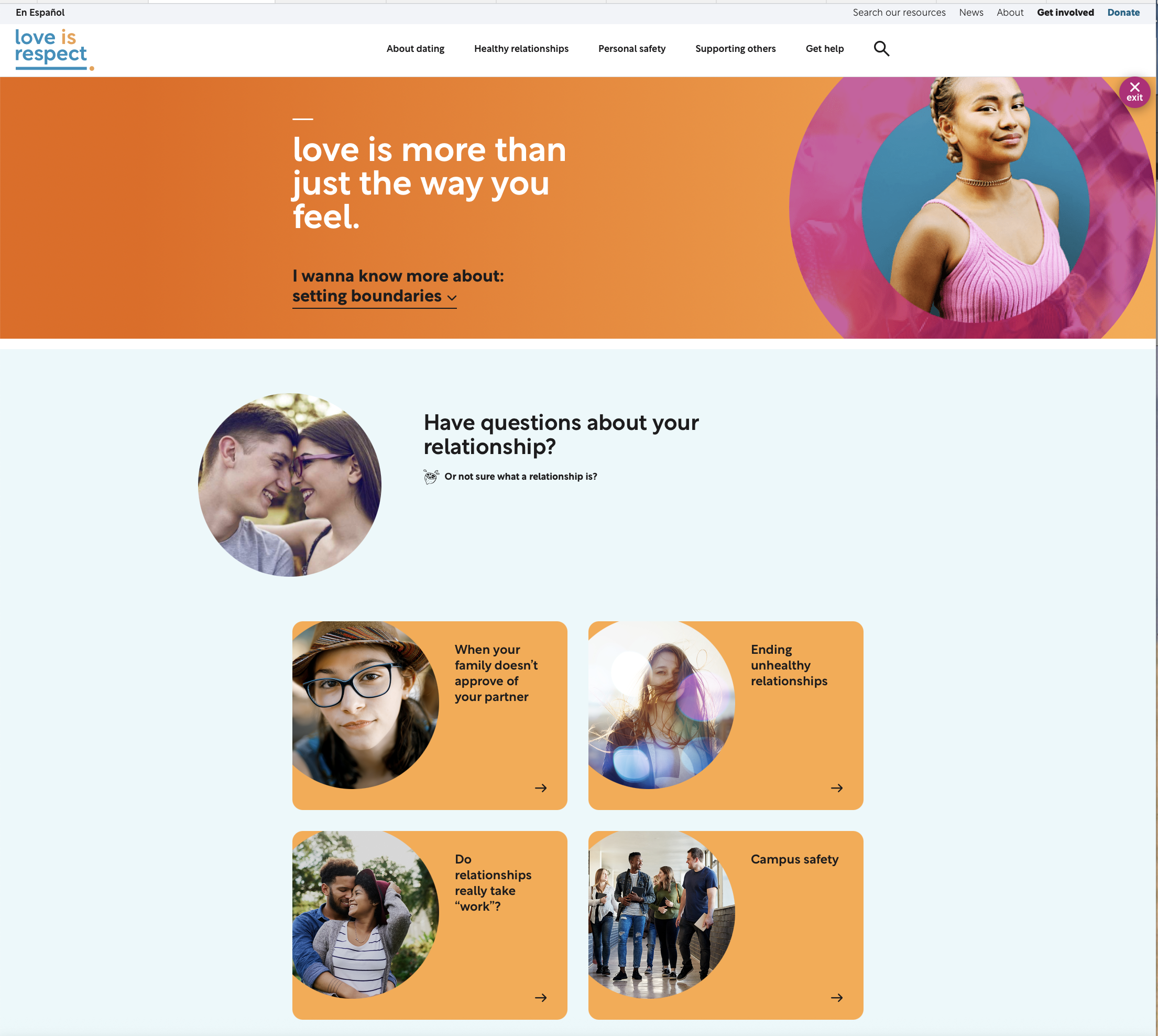 Link to Love is Respect website