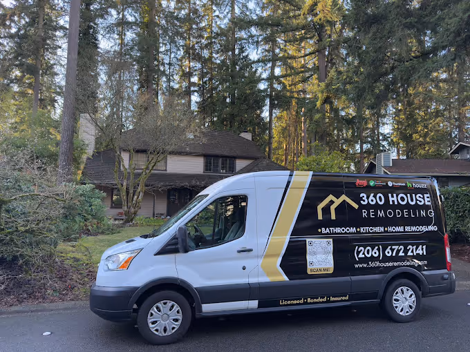 360 house remodeling van parked in front of home