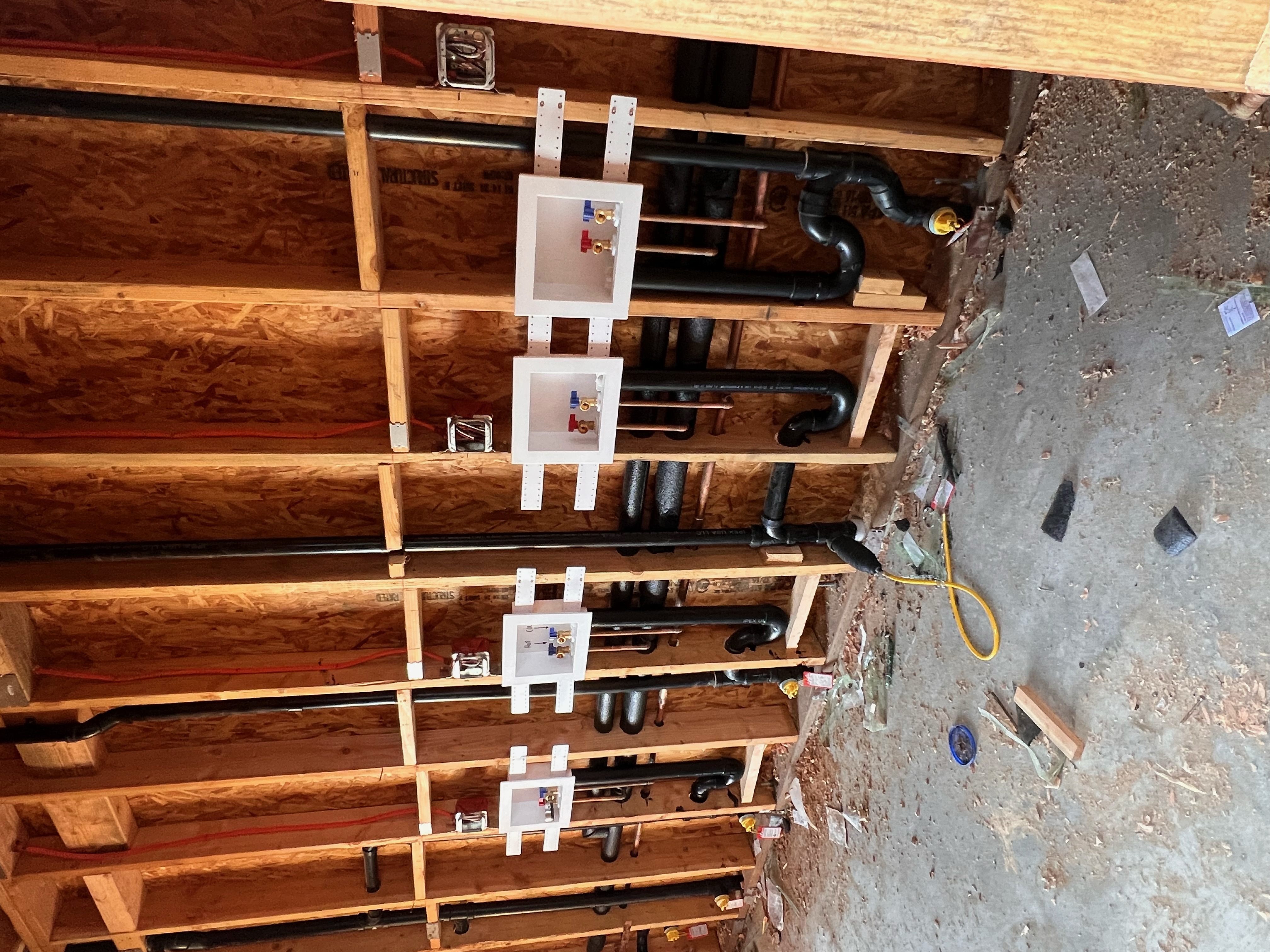 Copper plumbing manifold installation