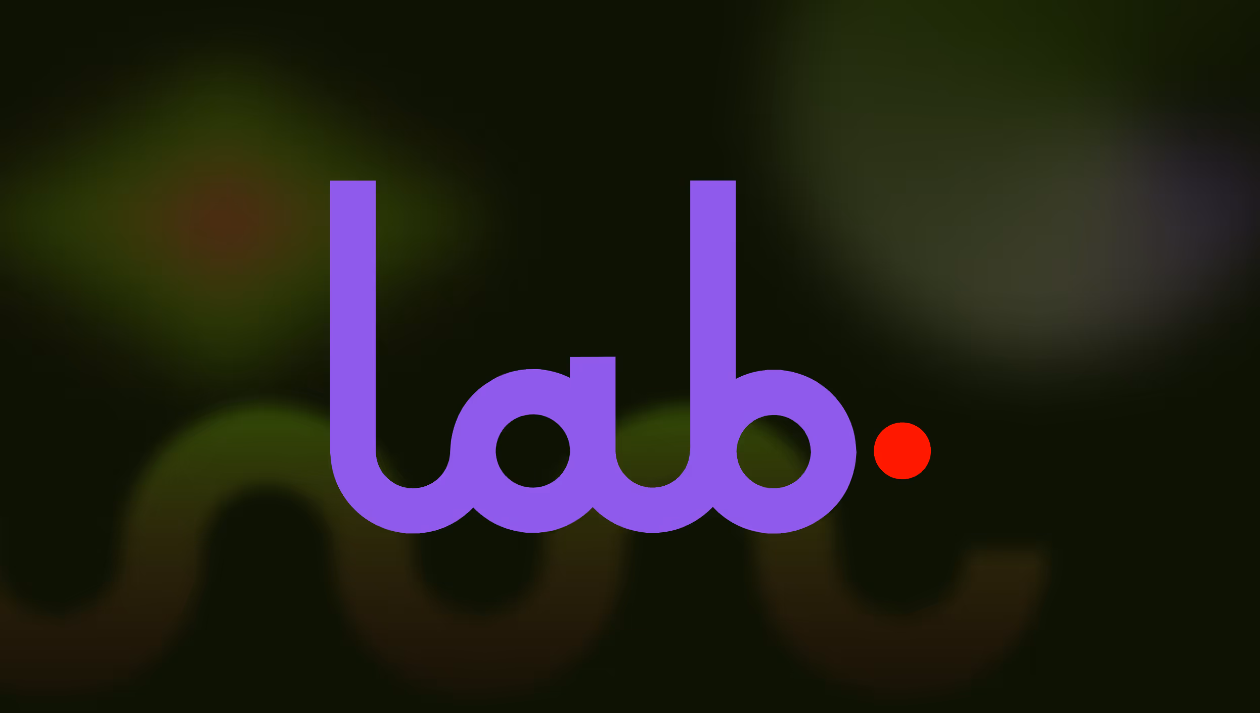 The lab logo over a dark background with gradient amorphous shapes. 