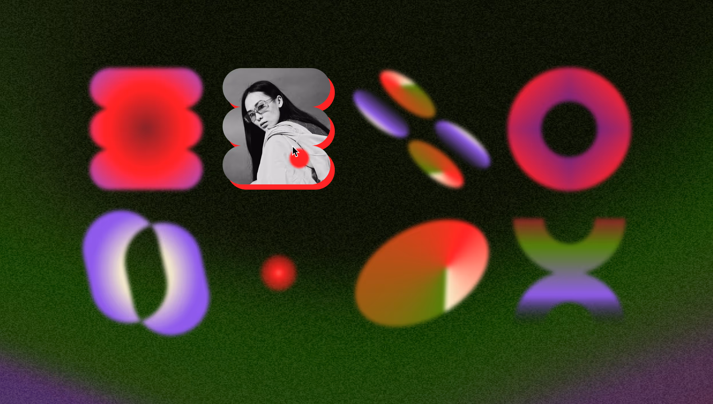 Showing some of the different abstract shapes used to highlight projects on the lab archive page.