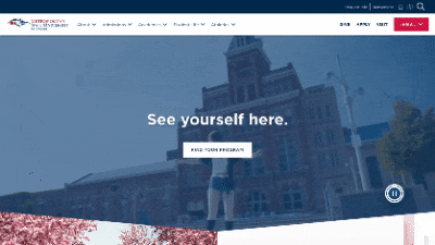 A gif scrolling through the homepage of Metro State Denver