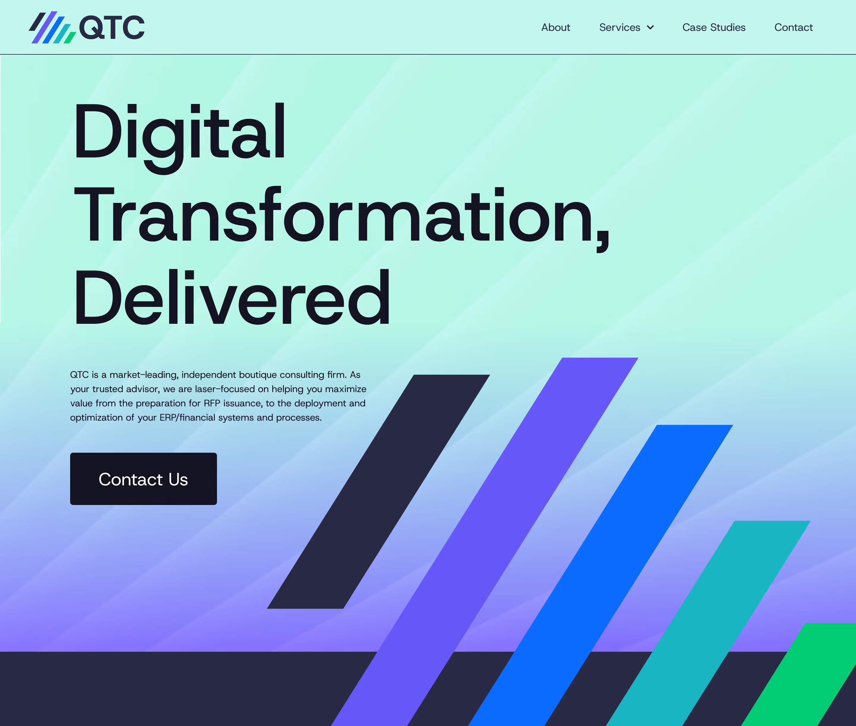 The initial impression from the QTC website homepage. 