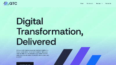 A gif of scrolling the QTC homepage.