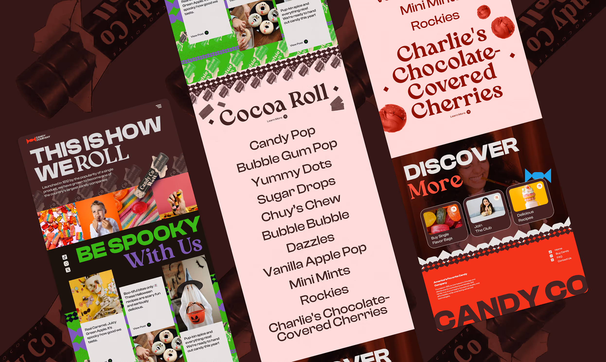 An over view of the homepage design from top to bottom