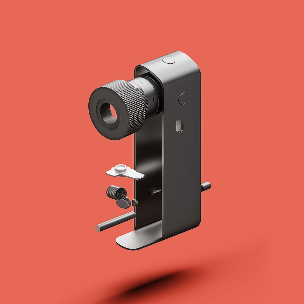 Hi-tech gadget shown in an exploded view.