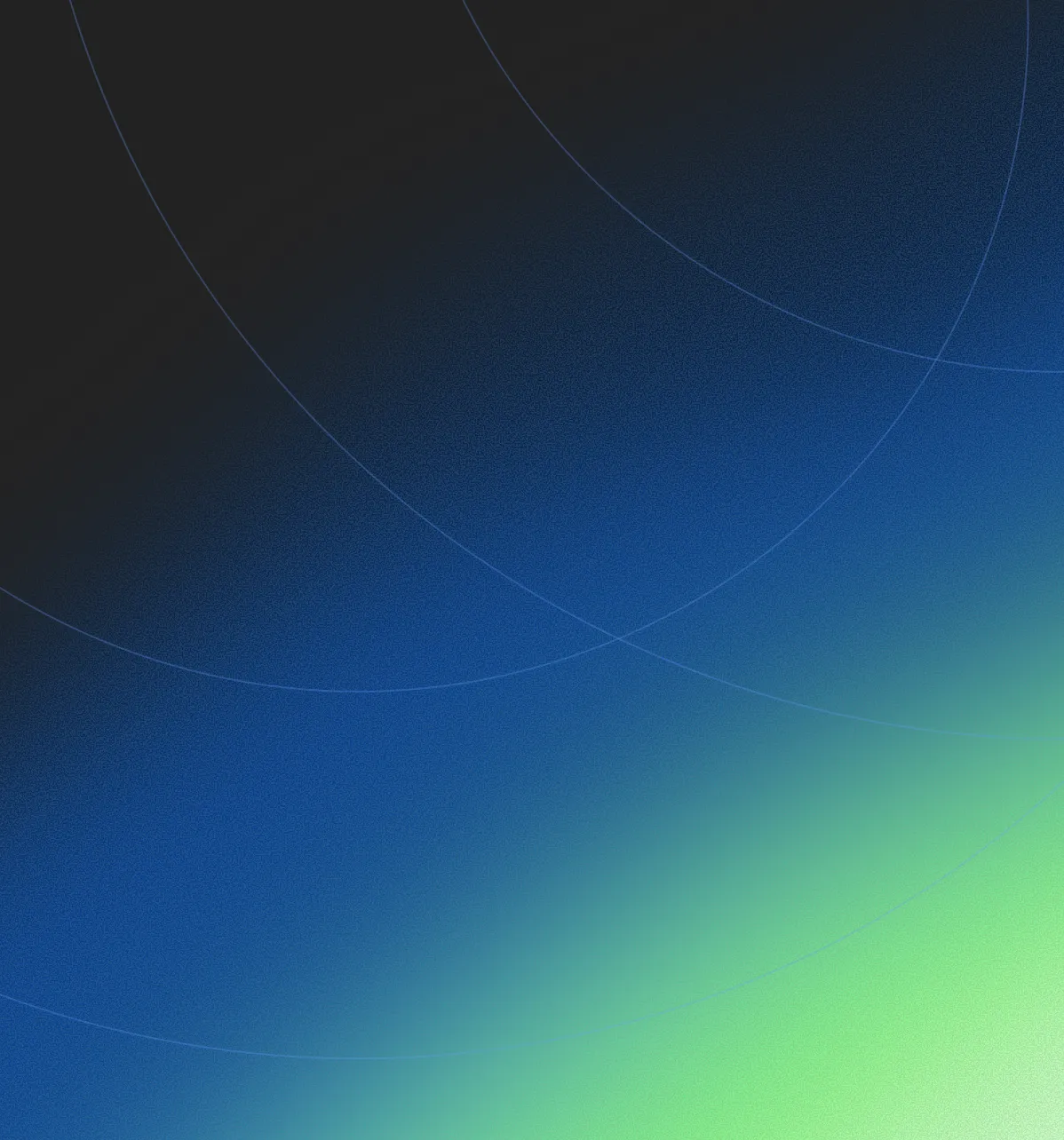 Abstract gradient background blending black, blue, and green with curved thin lines overlay.