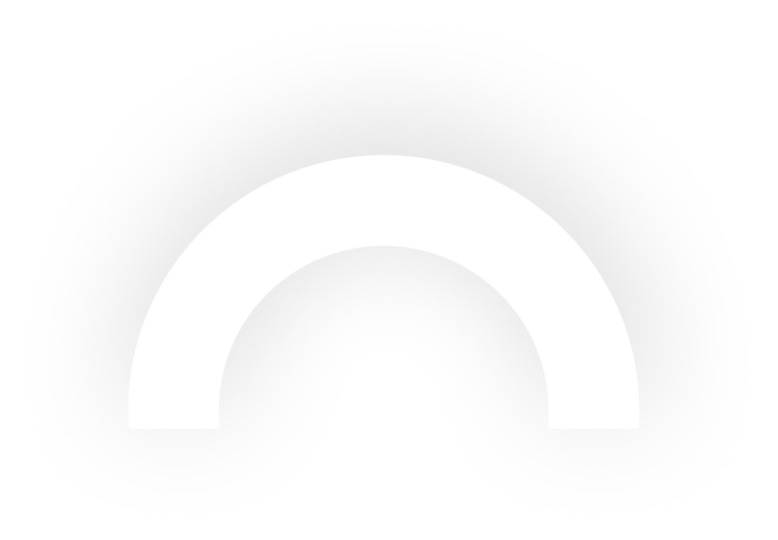 White semicircular arch with soft black shadow fading outward on a transparent background.