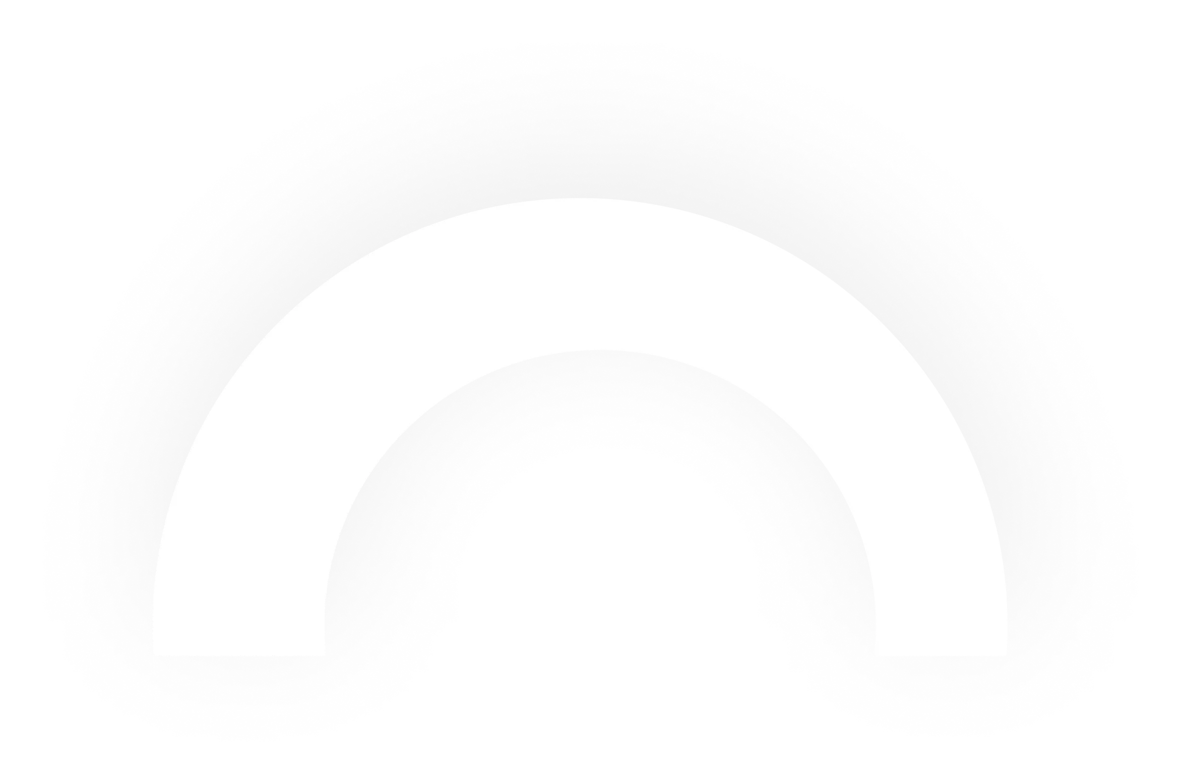 White semi-circular arch shape with a soft black shadow around it on a transparent background.