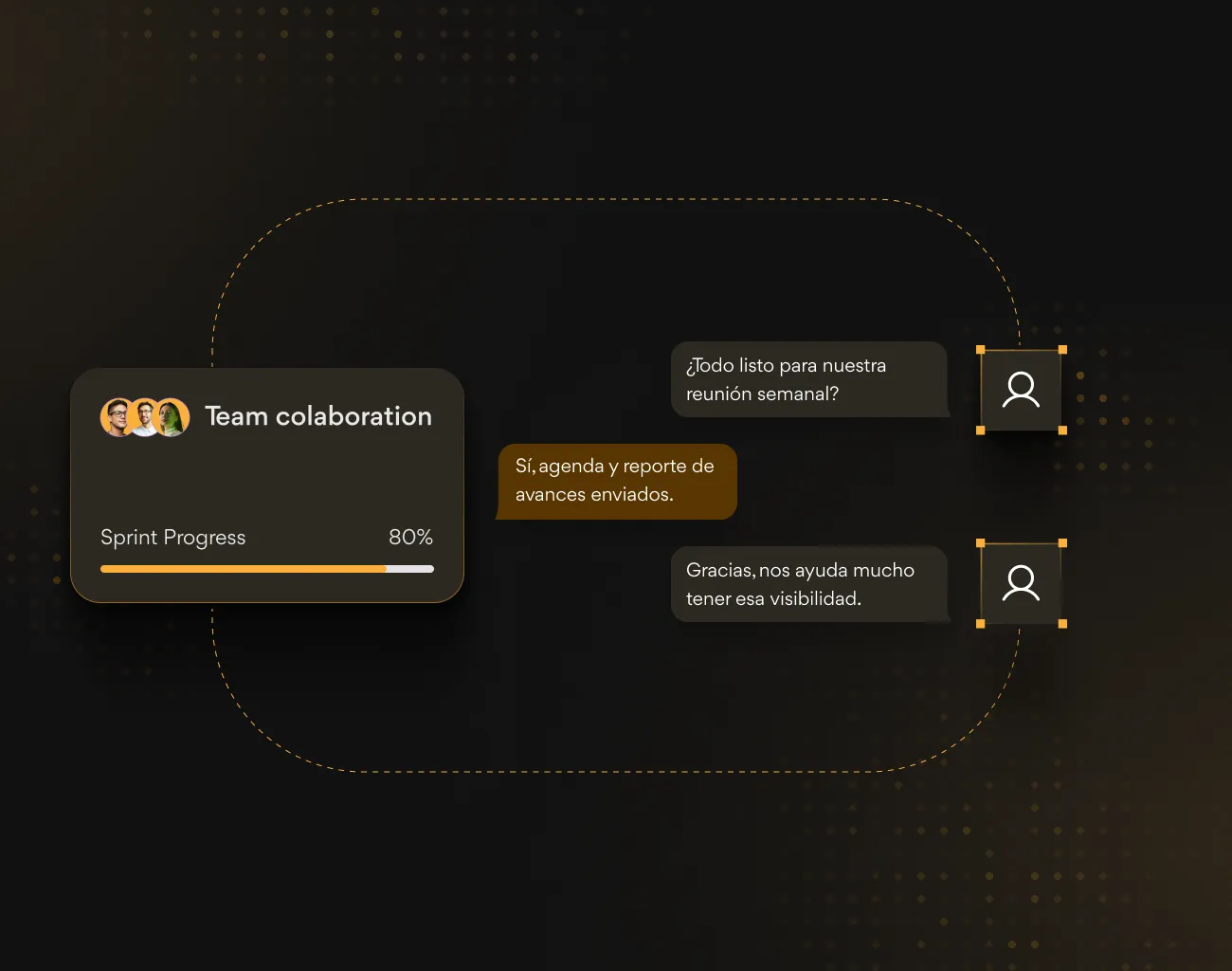 Two overlapping squares on a dark background; the top square shows a pink microchip icon and the partially visible bottom square shows a grey bug icon with detection markers.