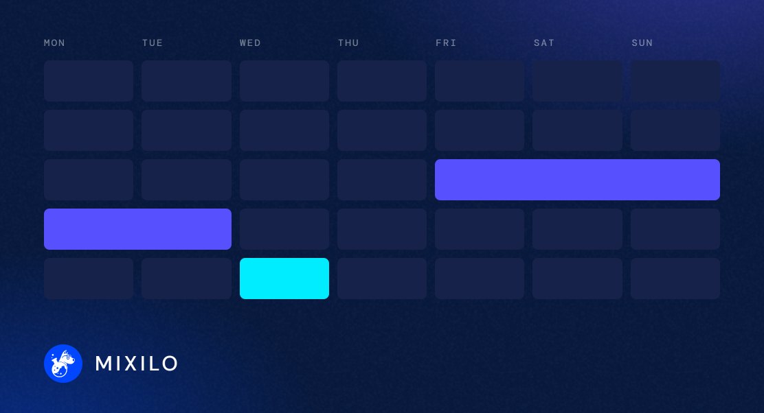 Events calendar shown in a picture