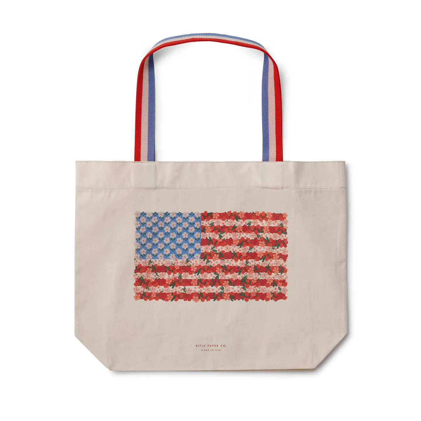 Americana Canvas Tote Bag with Pocket