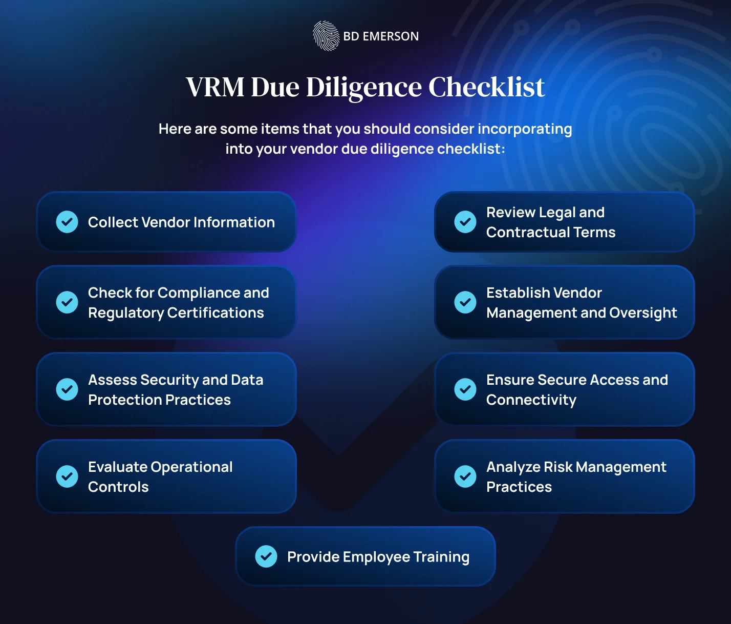 VRM checklist