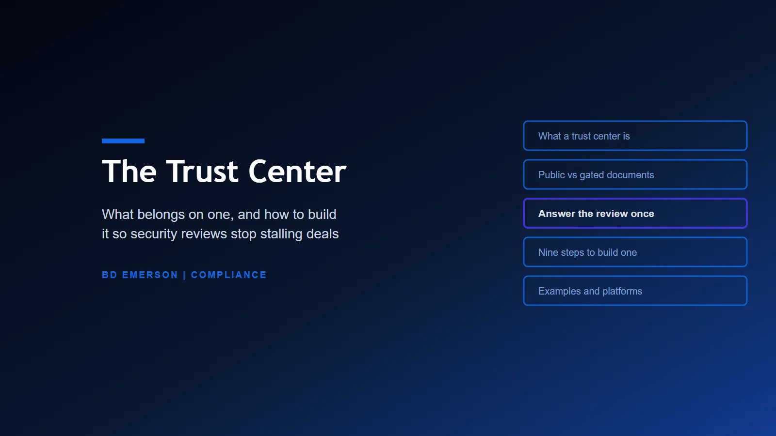 What Is a Trust Center, and How Do You Build One?
