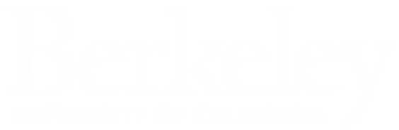 University of California Berkeley wordmark logo in white on black background.