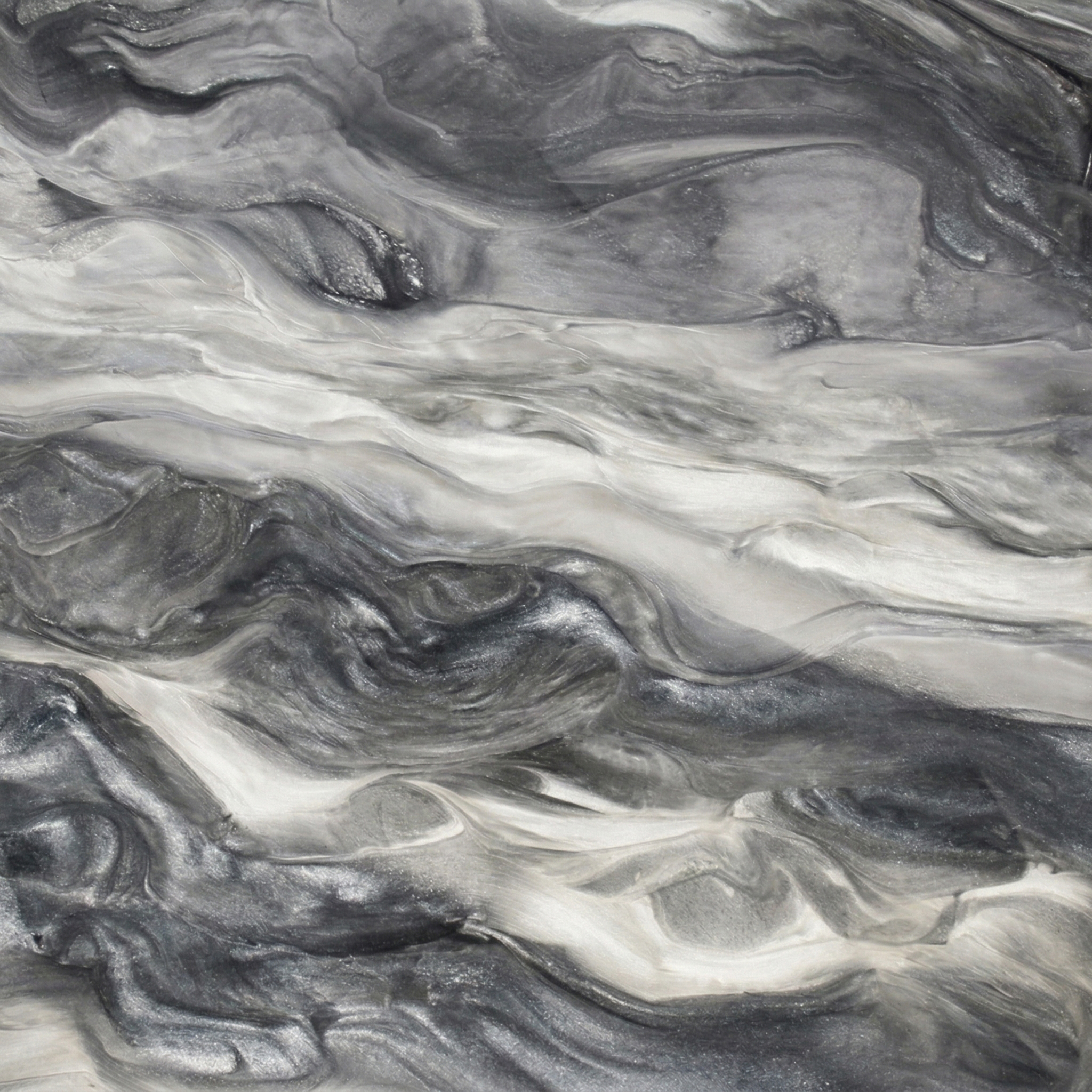 Silver Chrome metallic epoxy floor finish - mirror-bright silver and white