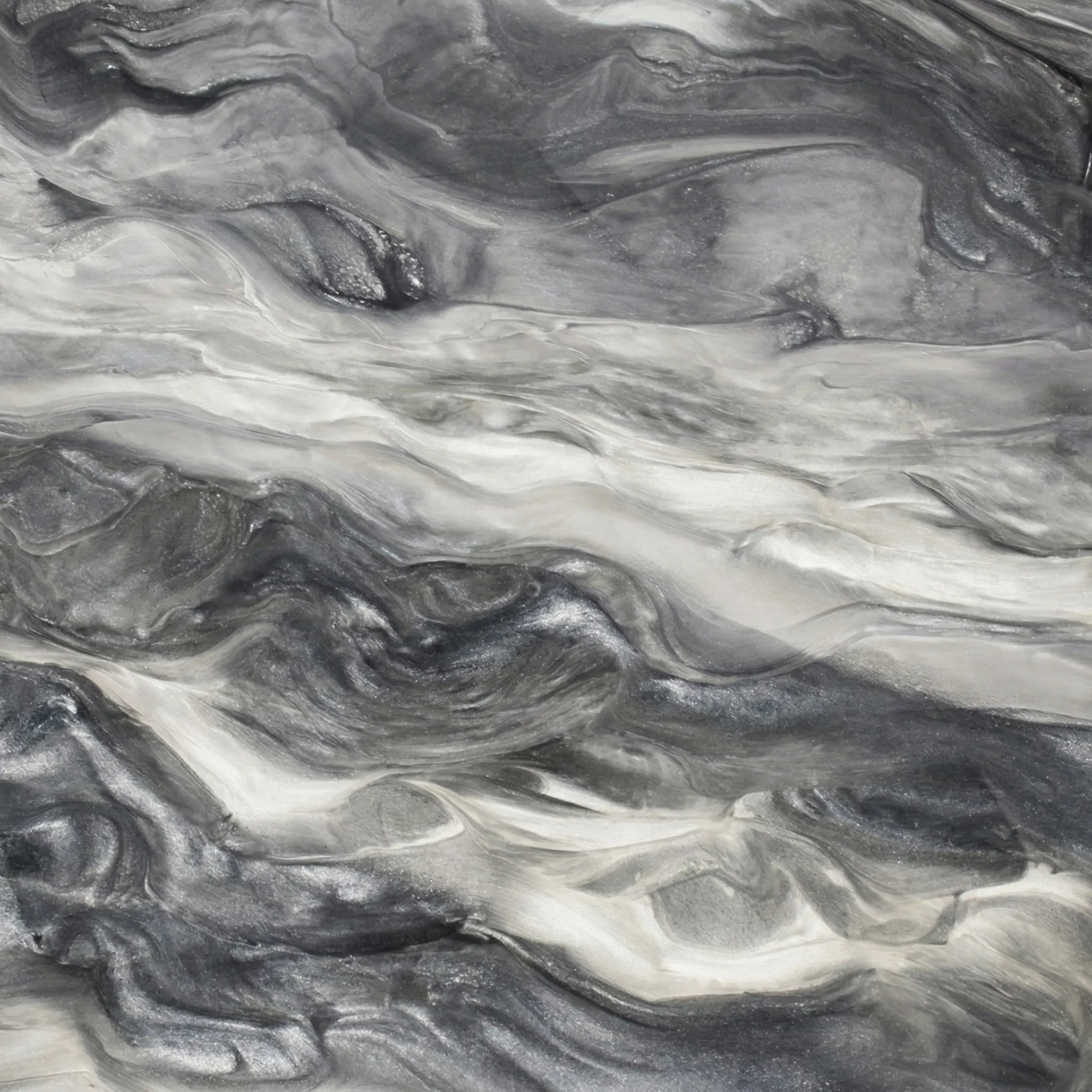 Silver Chrome metallic epoxy floor finish - mirror-bright silver and white