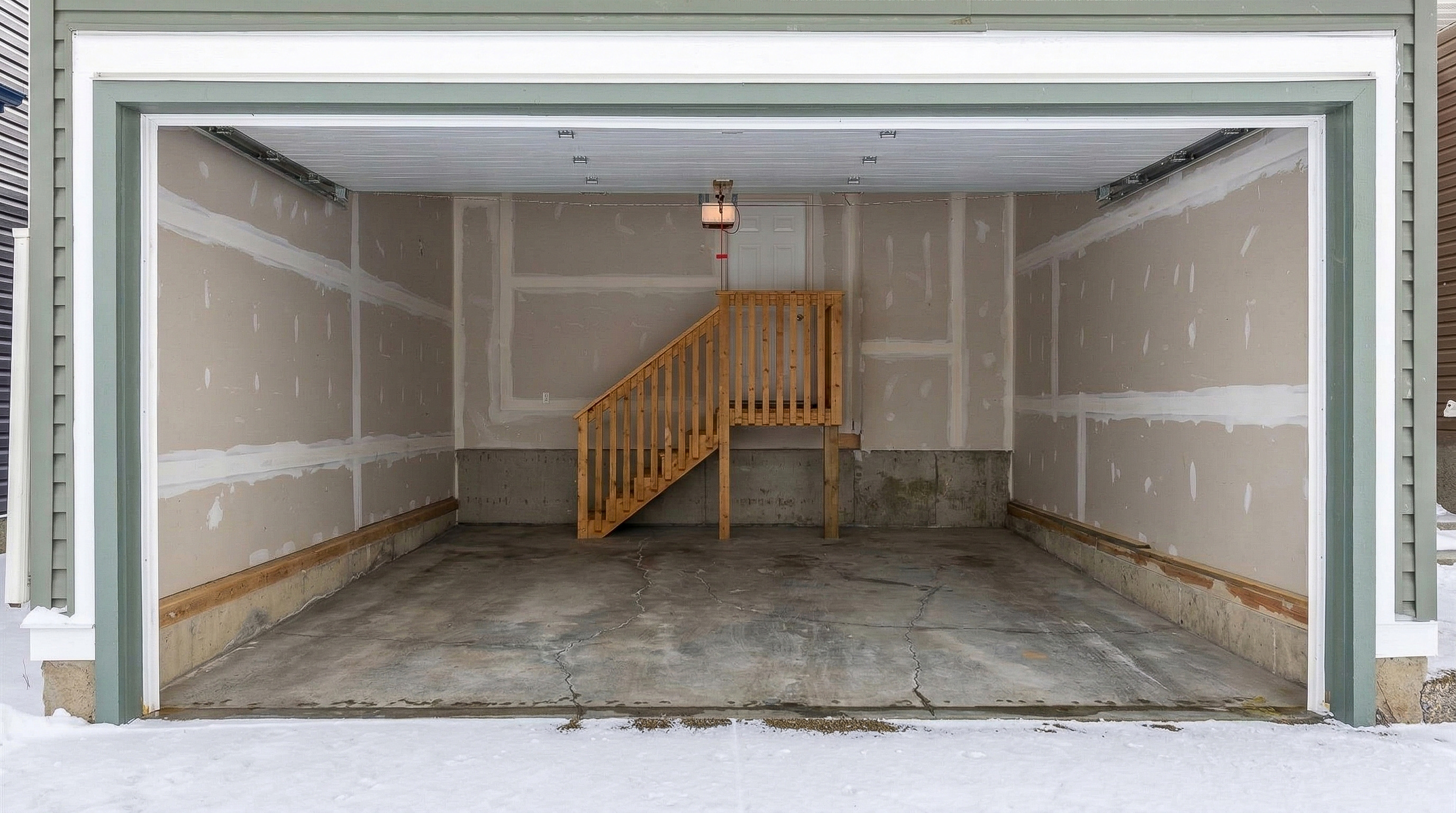 Before: bare concrete garage floor