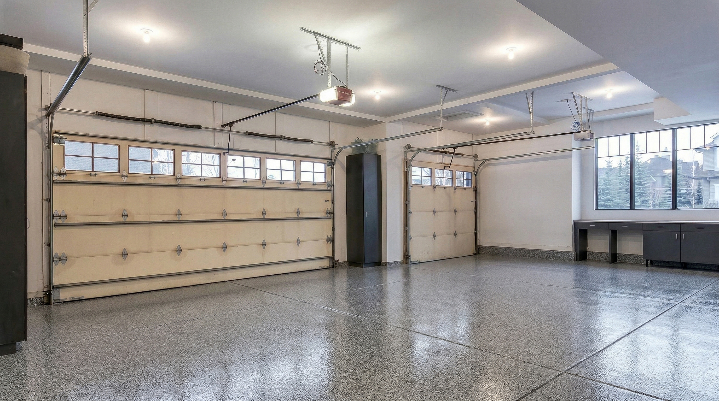 Quartz epoxy garage floor coating installed in Calgary - Epoxy Floors Canada