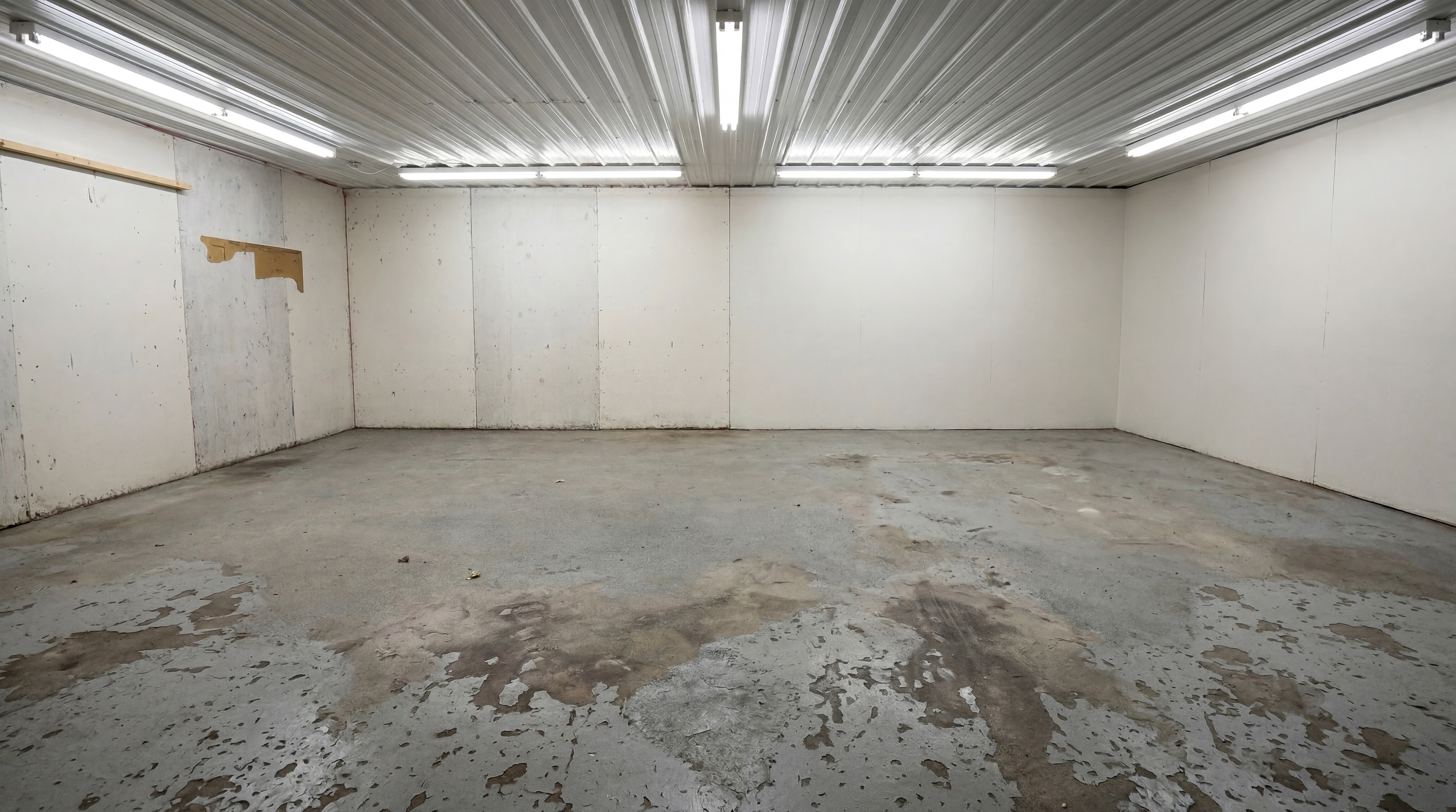 Before: bare concrete garage floor