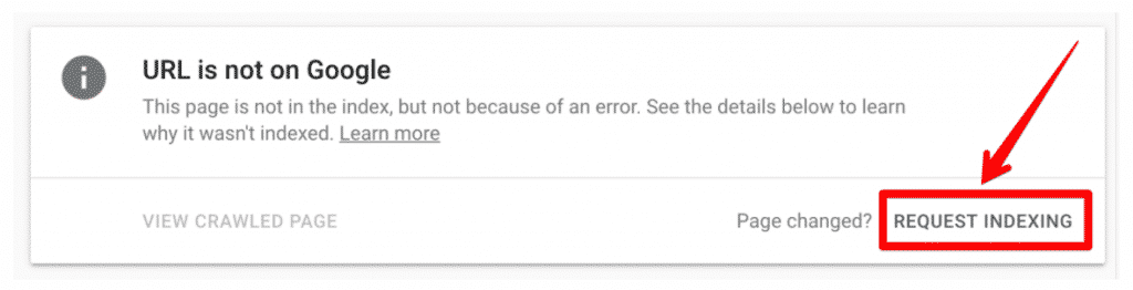 URL is not indexed in Google
