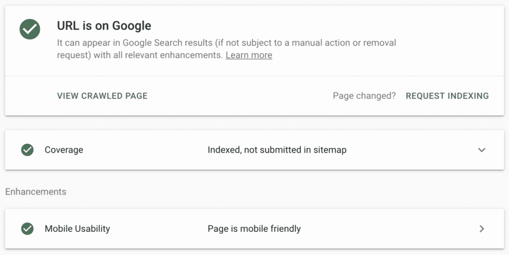 URL is Indexed by Google Search Console