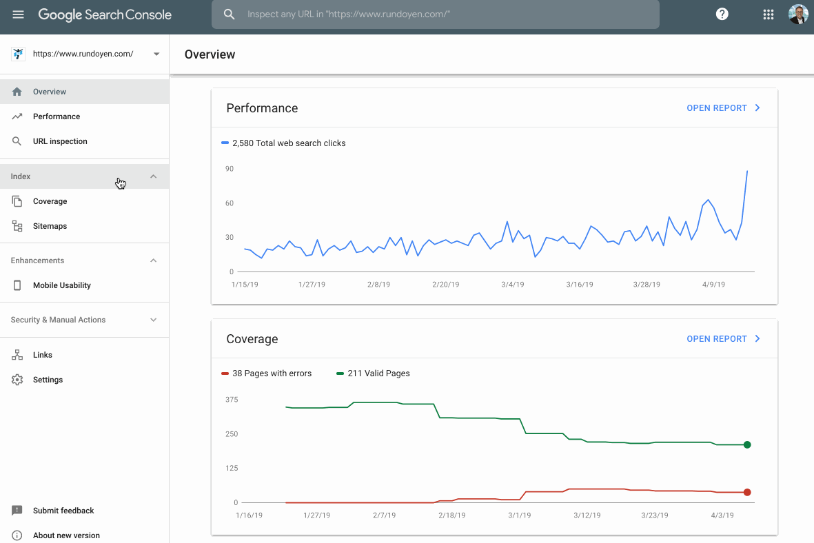 Checking index coverage in Google Search Console