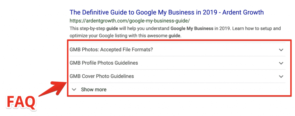 Serp Faq Snippet Desktop