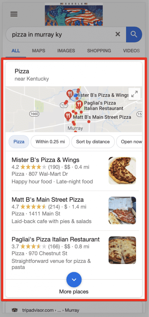 Serp Local Result Listings Mobile