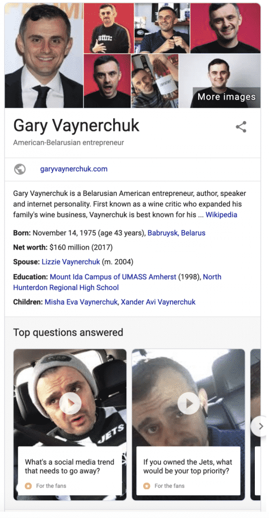 Knowledge Panel Desktop