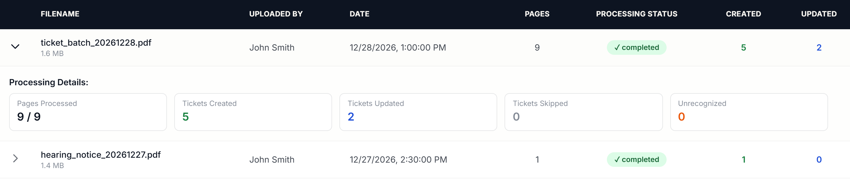 Docket Central PDF Import