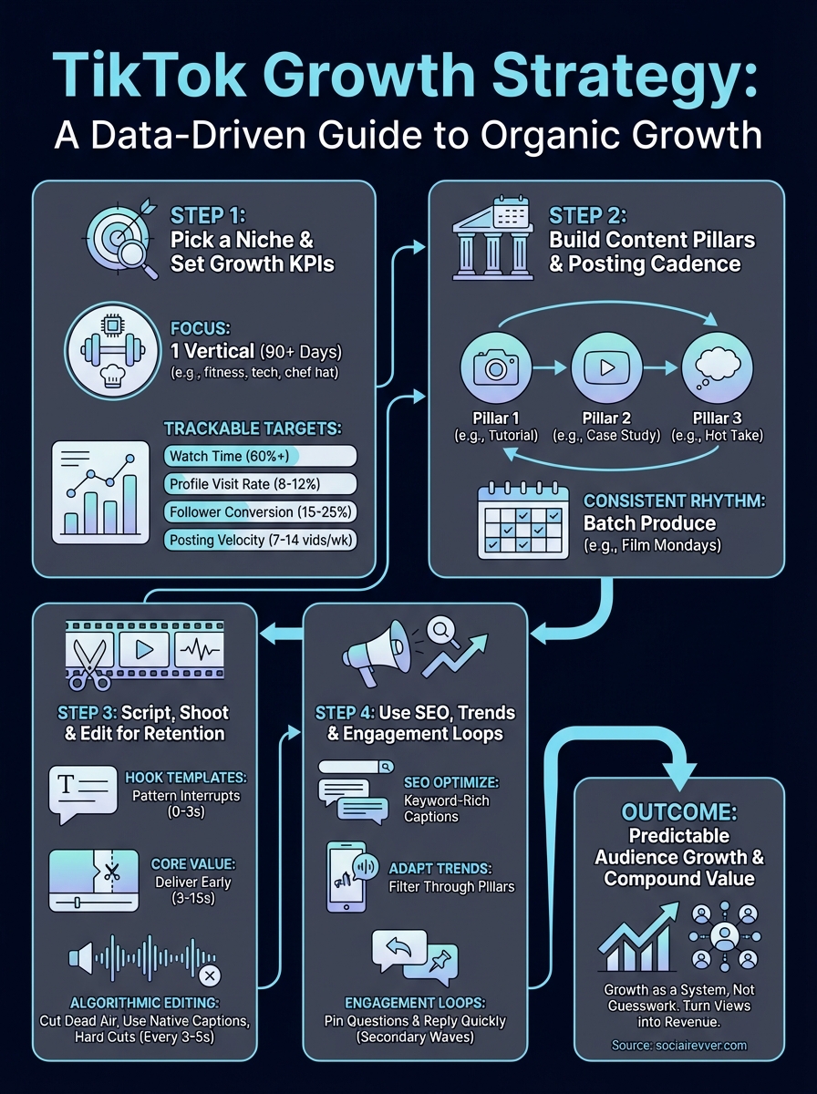 tiktok growth strategy infographic