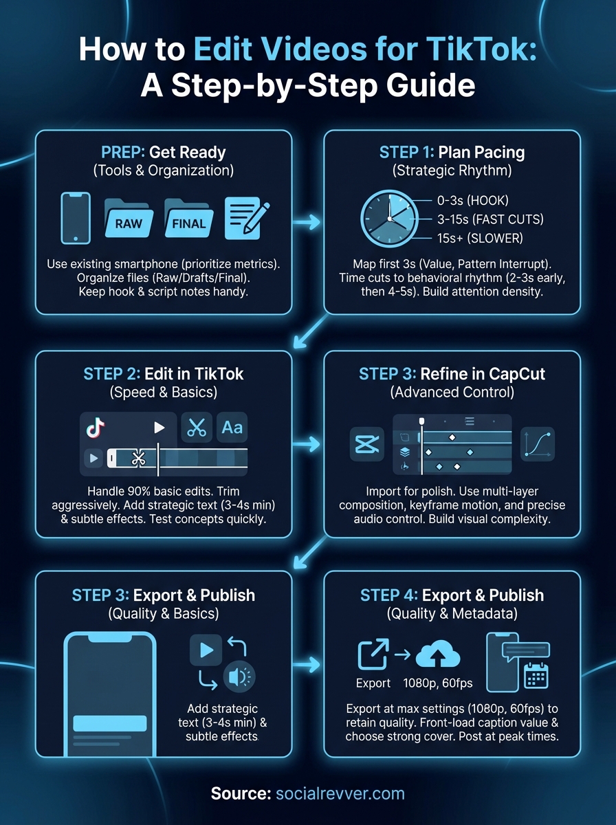 how to edit videos for tiktok infographic