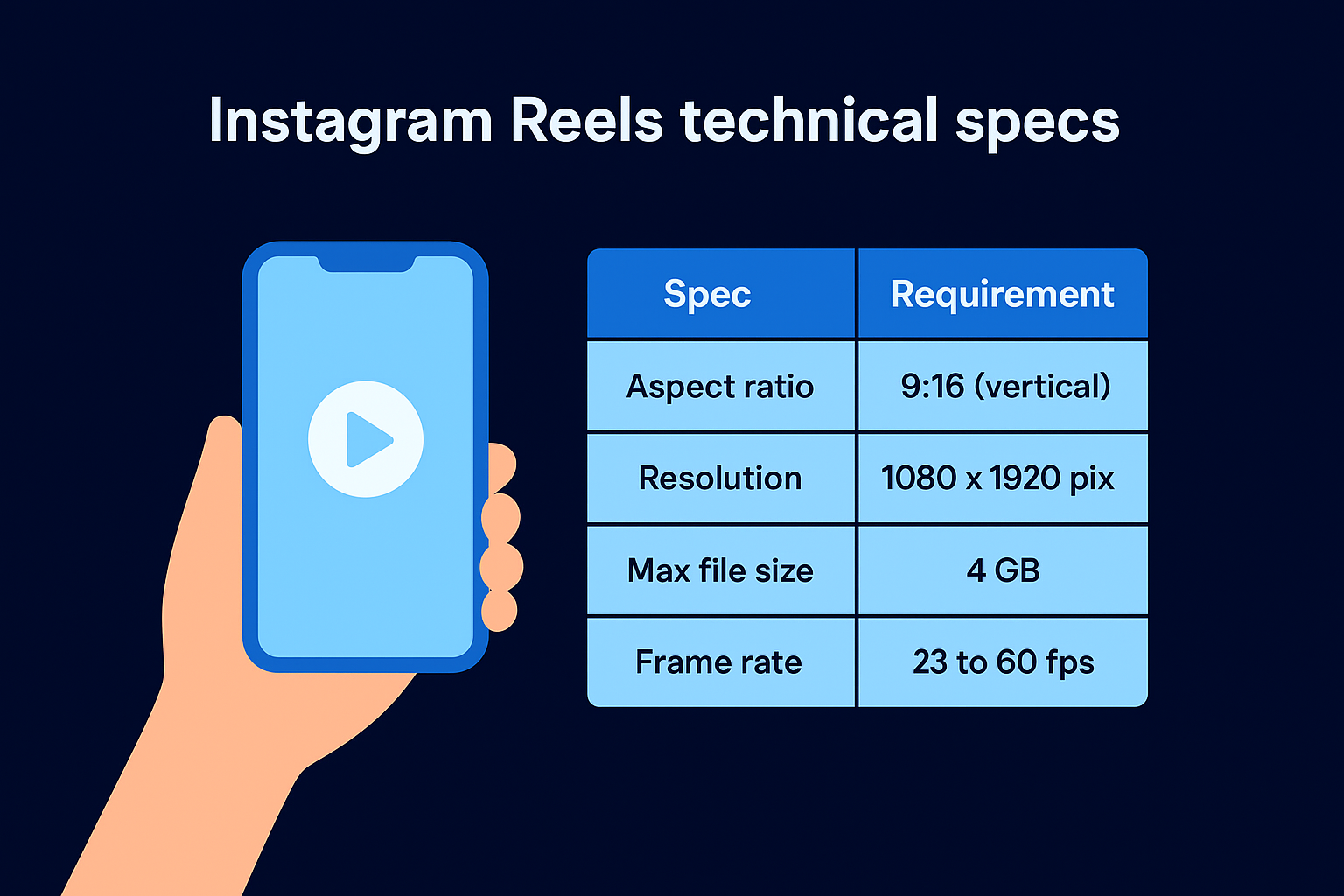 Instagram Reels technical specs