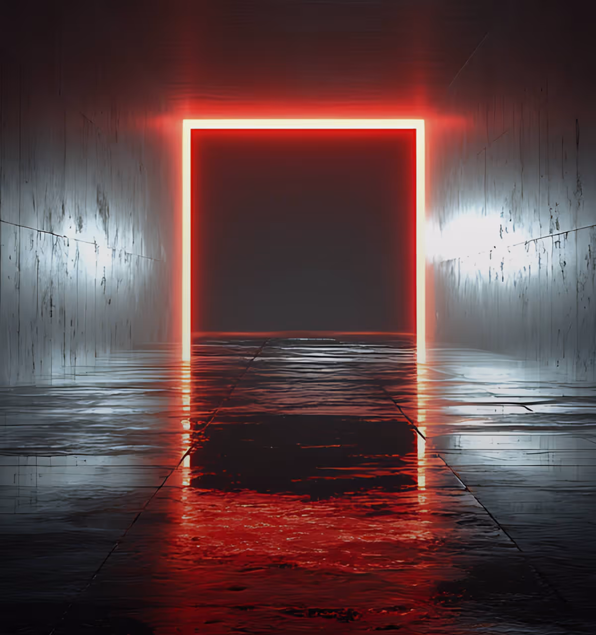 Close up of red light doorway. Displays entry into the competitive market.