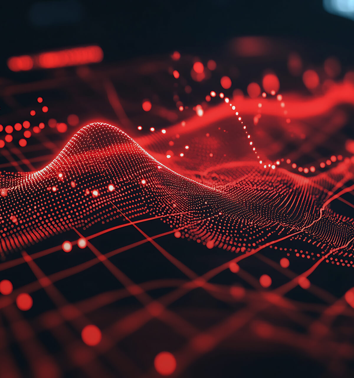 Data flowing over a grid layout. Showing data comparison and tracking.
