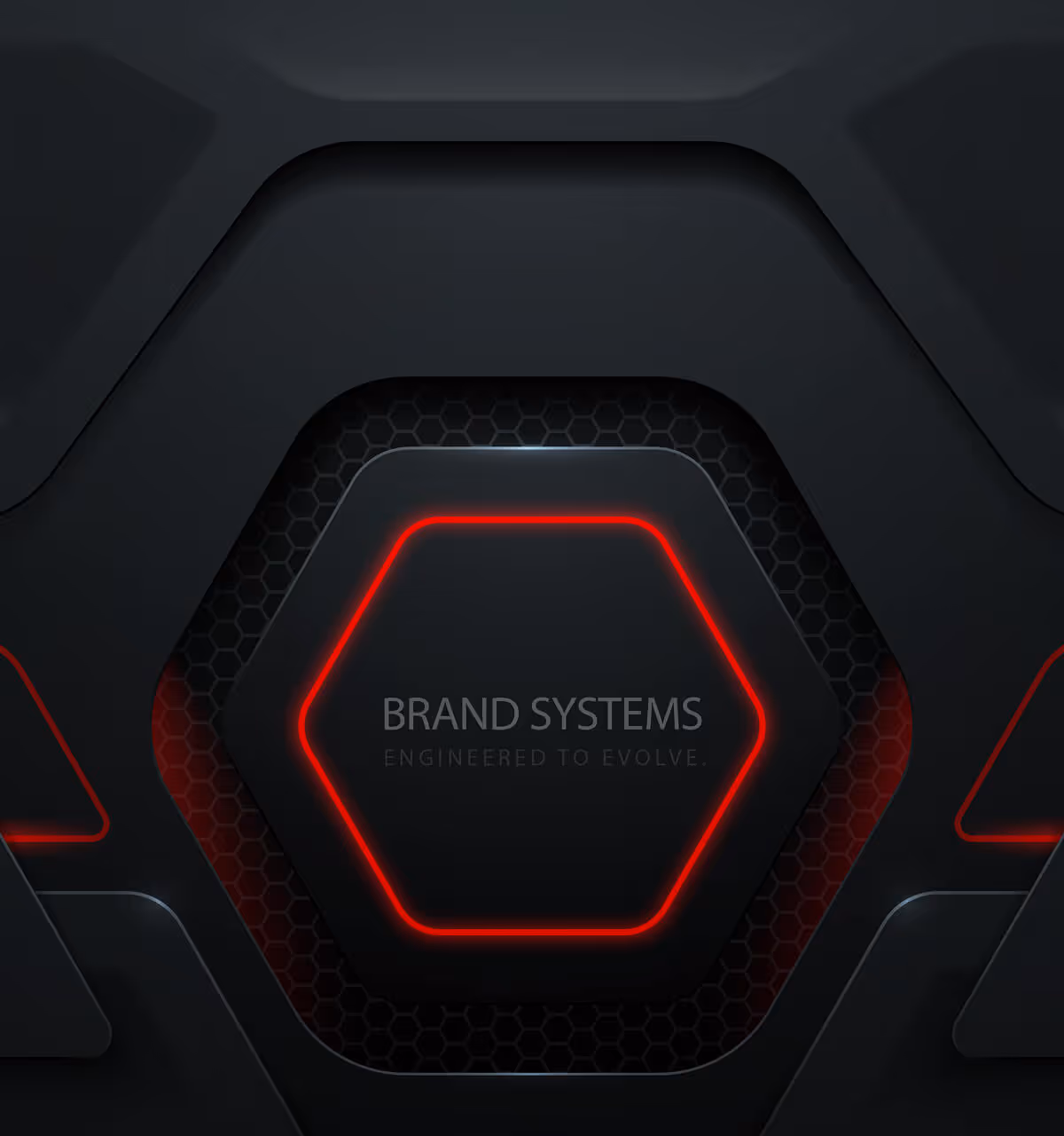 Hexigon shaped image with custom brand centered.