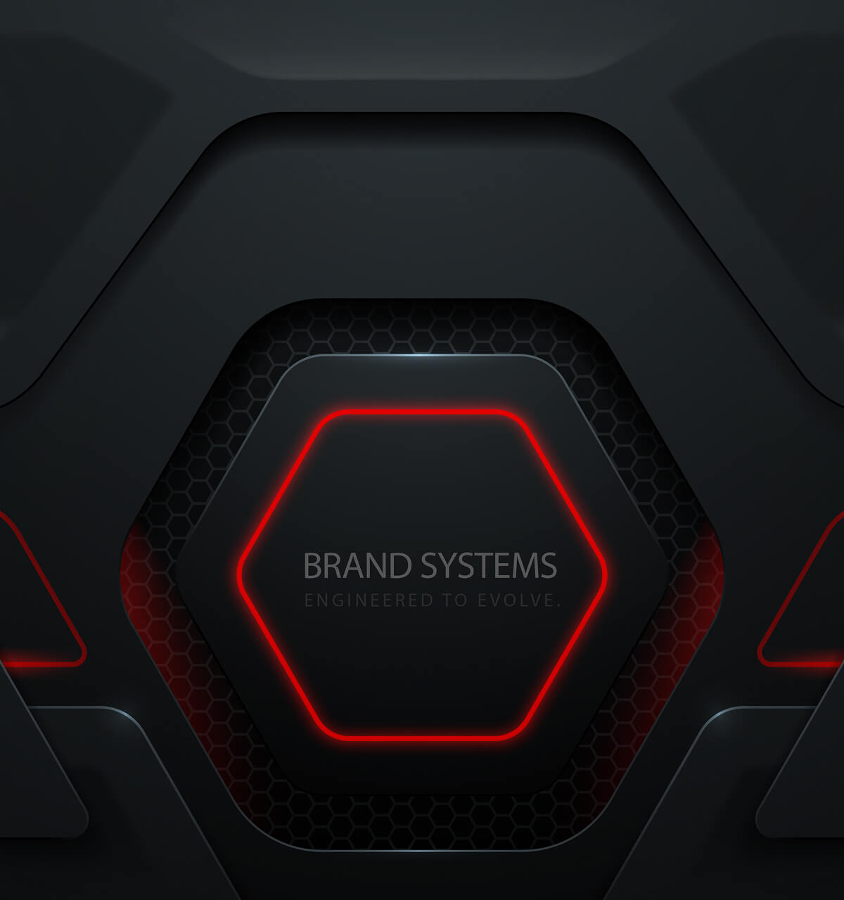 Hexigon shaped image with custom brand centered.