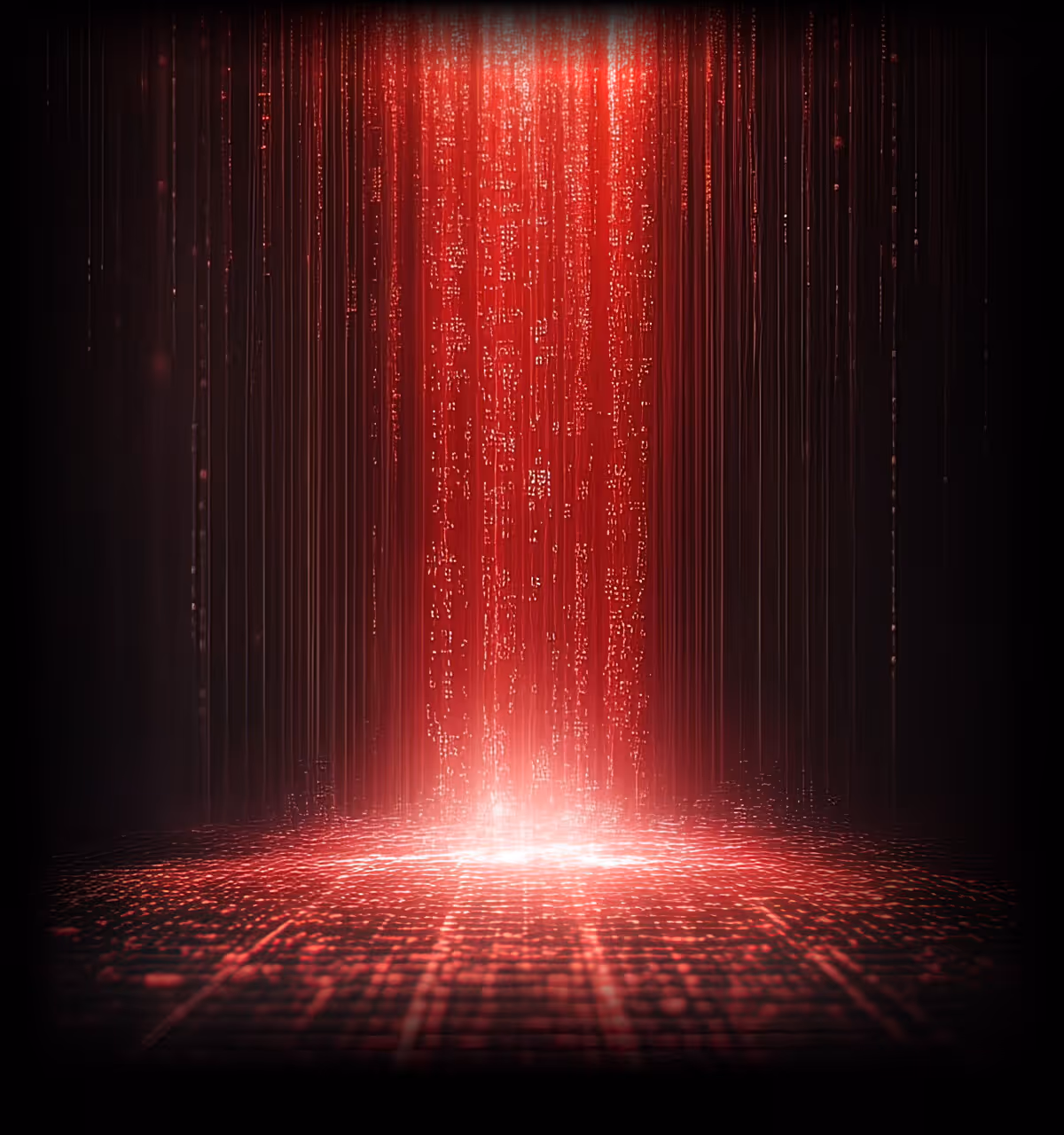 A waterfall of data. Symbolizing the analytics and SEO data.