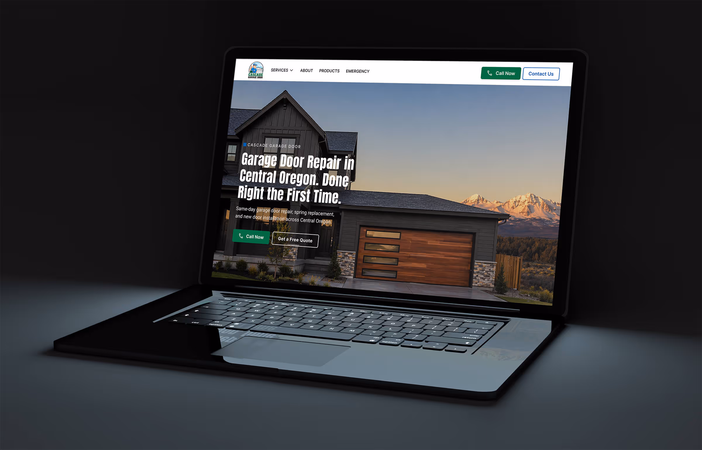 Laptop display of Cascade Garage Door