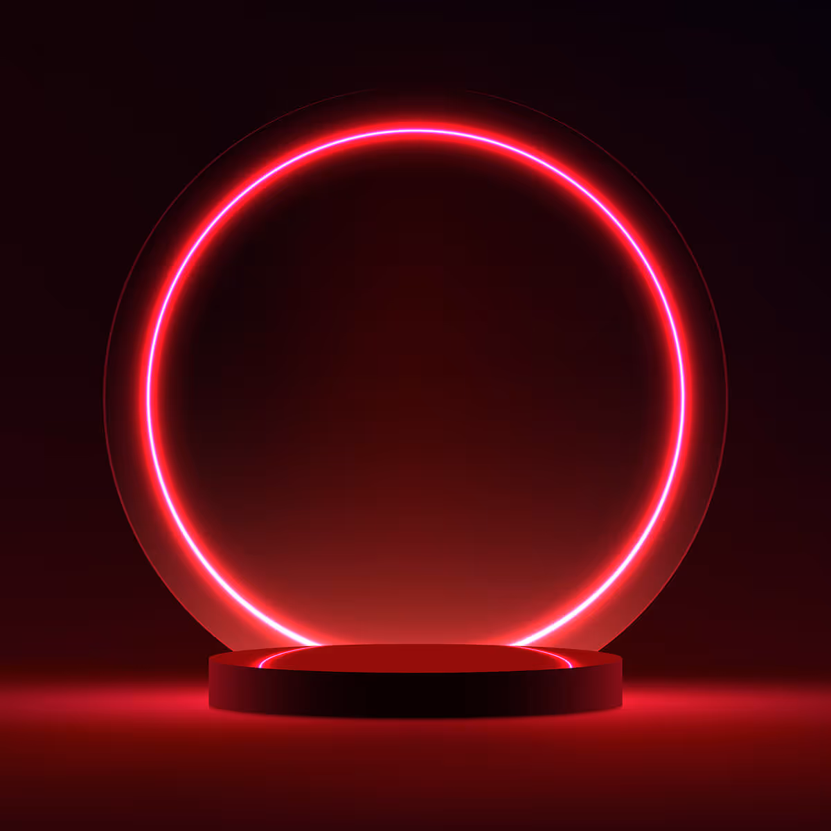 Red neon circular graphic used in Thorne Design Studio services hero section.