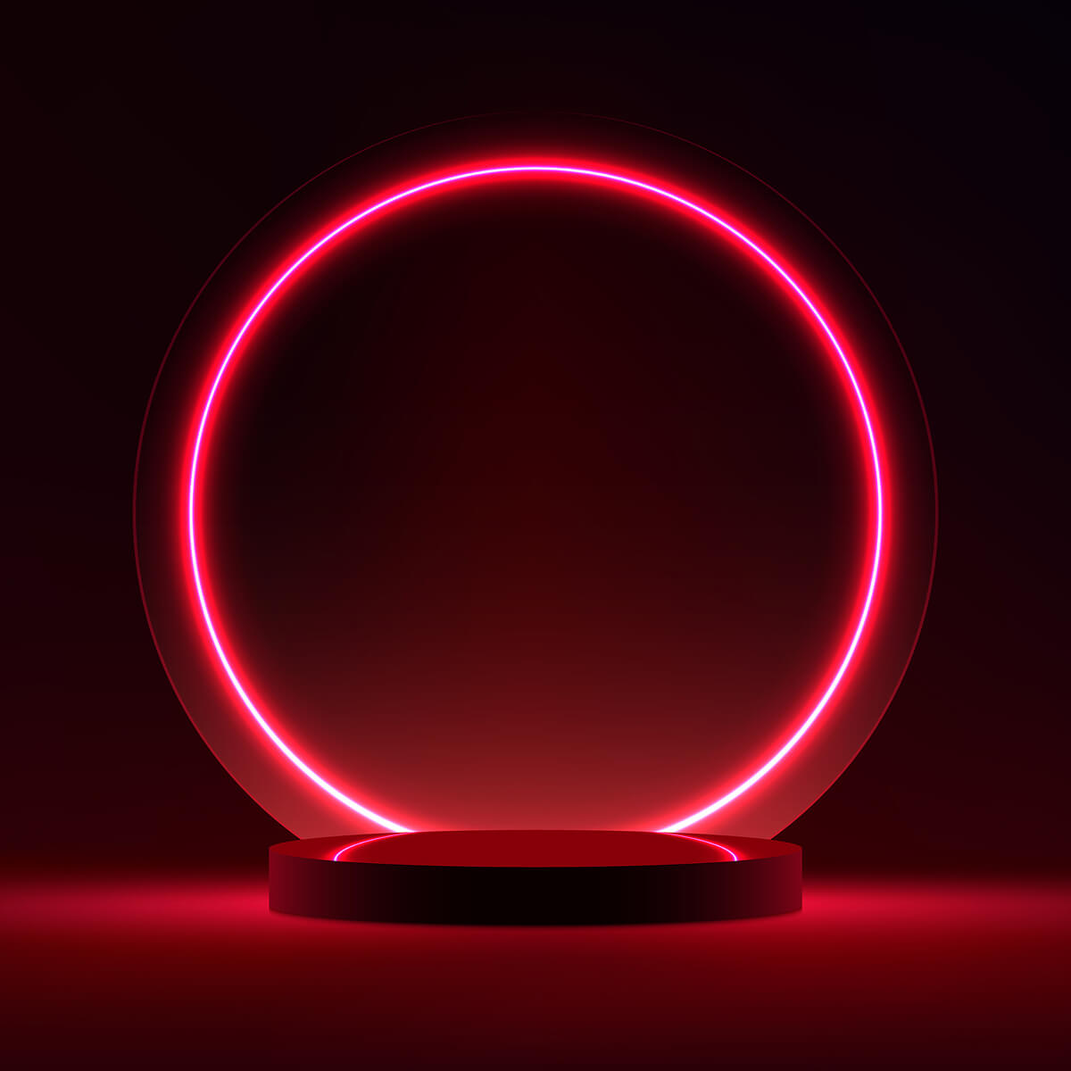 Red neon circular graphic used in Thorne Design Studio services hero section.