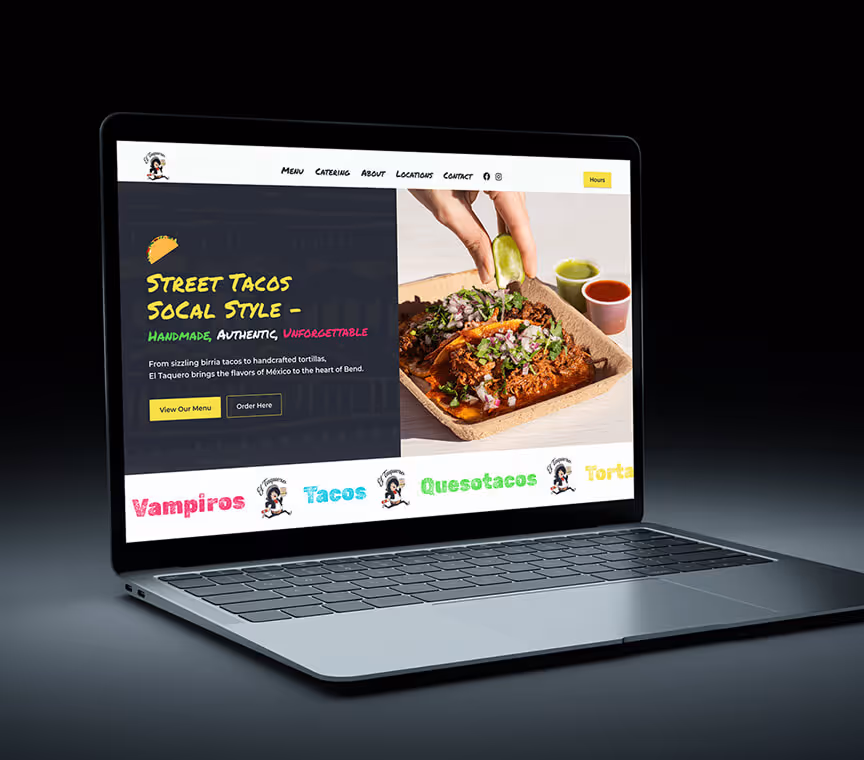 El Taquero website redesign project thumbnail.