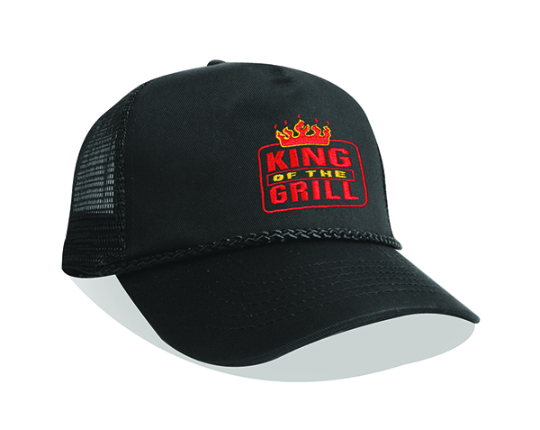 5 panel cotton twill Front mesh cap with braid solid trucker cap