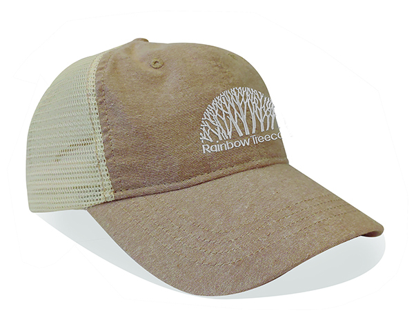 6 panel unconstructed chambray washed mesh back trucker cap