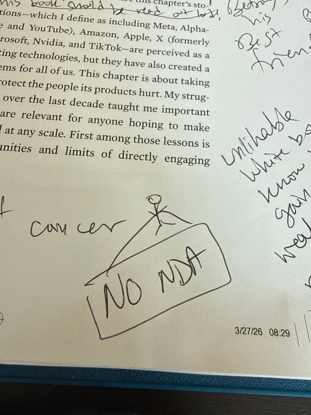A reader's marked-up copy of From Presence to Power