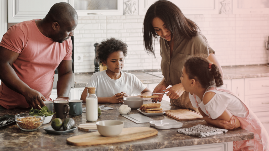 family in the kitchen