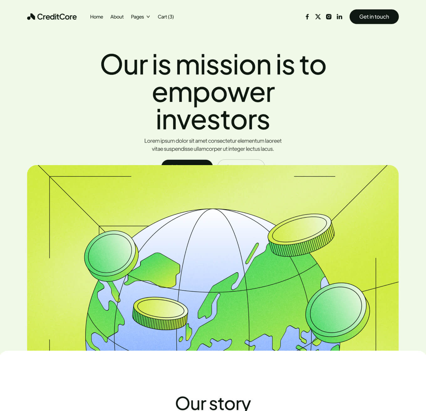 CreditCore - About Page - Bank Webflow Template