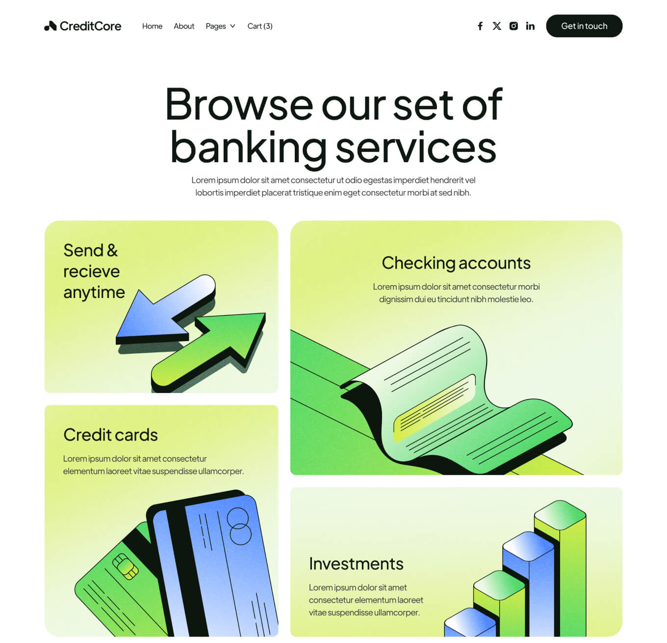CreditCore - Features V1 Page - Bank Webflow Template
